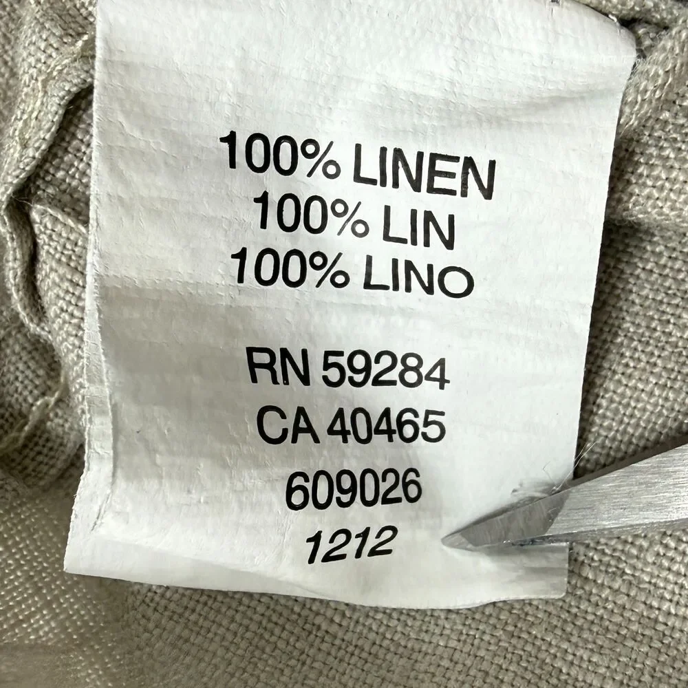 The Children's Place Boys 100% Linen Button Front Shirt Beige Tan L/S Size 4 XS